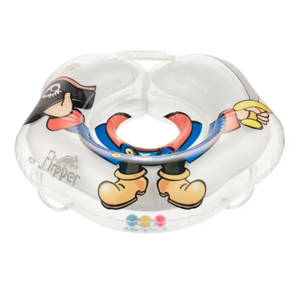 Круг для купания ROXY-KIDS надувной на шею для новорожденных и малышей Flipper Пират
